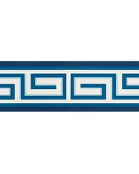 Britt Border Blue by  Schumacher Wallpaper 