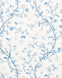 Floraison Porcelain by  Schumacher Wallpaper 