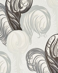 Plumes Grisaille by  Schumacher Wallpaper 