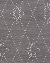 Sylvie Embroidered Sisal Charcoal by   