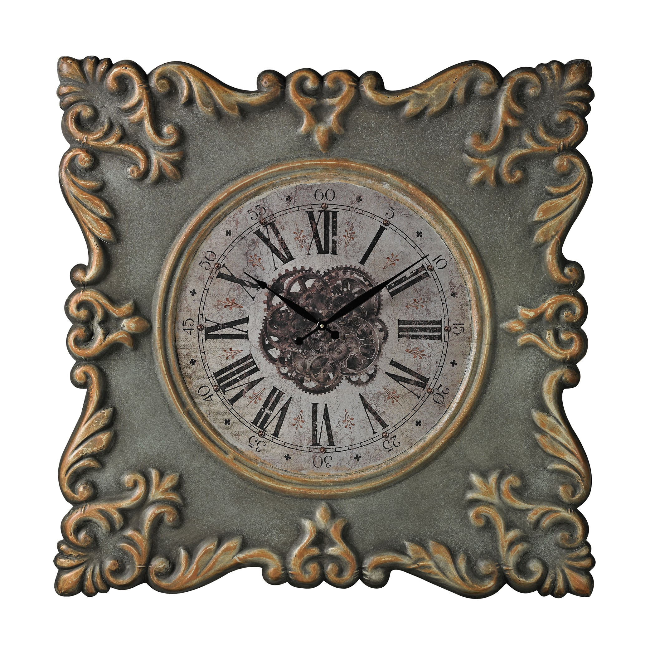 NahantAntique Reproduction Clock Frame With Industrial Centre Print