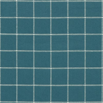 Ansible 514 Ocean Blue COTTON Fire Rated Fabric Check   Fabric