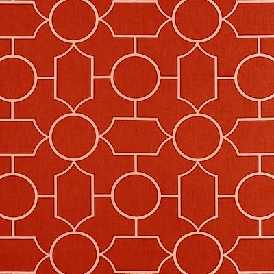 Baldwin 340 Mandarin Red COTTON Fire Rated Fabric Geometric  Lattice and Fretwork   Fabric