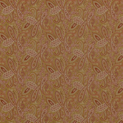 Ballard 881 Vintage Gold Gold COTTON Fire Rated Fabric Classic Paisley   Fabric