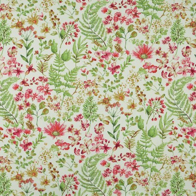Botanica 354 Fruit Punch Pink COTTON  Blend Fire Rated Fabric Tropical  Leaves and Trees   Fabric