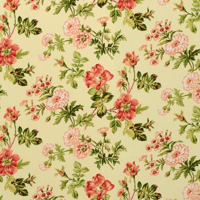 Farrell 187 Nectar Yellow COTTON Fire Rated Fabric Traditional Floral  Medium Print Floral   Fabric