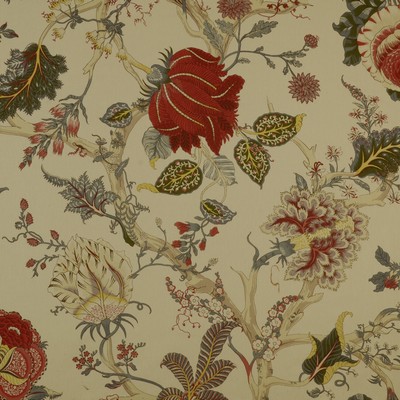 Hl-darjeeling 1 White red Multi White COTTON Fire Rated Fabric