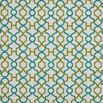 Integra 220 Seagrass Green COTTON  Blend Fire Rated Fabric Heavy Duty Fire Retardant Print and Textured Lattice and Fretwork   Fabric