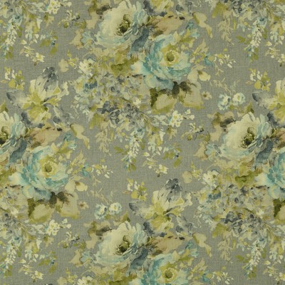 Macbeth 920 Heather Grey Grey 45%VISCOSE Fire Rated Fabric Flower Bouquet  Floral Linen   Fabric