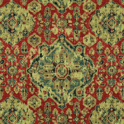 Massimo 389 Moroccan Red Red 45%VISCOSE Fire Rated Fabric Floral Medallion  Ethnic and Global   Fabric