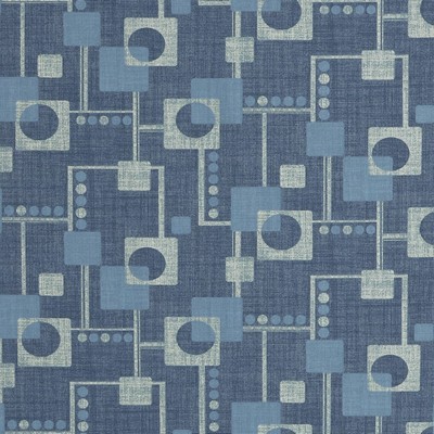 Magnolia Home Fashions MG-APOLLO HARBOR MG-APOLL-HARBOR Blue %  Blend Fire Rated Fabric Geometric  Squares  Fabric