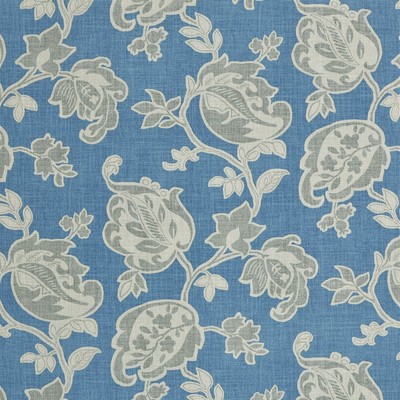 Magnolia Home Fashions MG-ARABELLA YACHT MG-ARABE-YACHT Blue %  Blend Fire Rated Fabric Jacobean Floral  Fabric