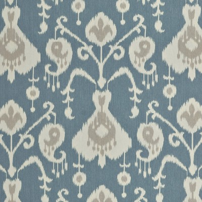 Magnolia Home Fashions MG-JAVA YACHT MG-JAVA-YACHT Blue COTTON COTTON Fire Rated Fabric Ikat Fabric