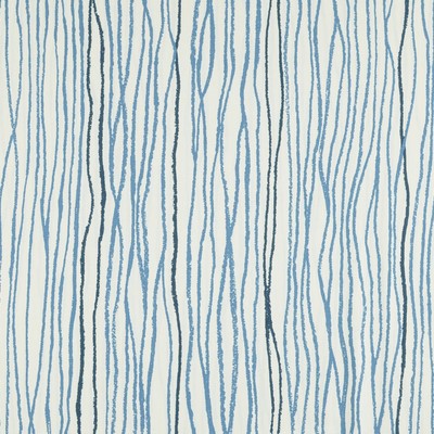 Magnolia Home Fashions MG-RAPIDS HARBOR MG-RAPID-HARBOR Blue COTTON COTTON Fire Rated Fabric Wavy Striped  Fabric