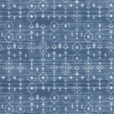 Magnolia Home Fashions MG-TAOS NAVY MG-TAOS-NAVY Blue COTTON COTTON Fire Rated Fabric Navajo Print  Novelty Western  Fabric