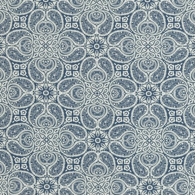 Magnolia Home Fashions MG-TIBI NAVY MG-TIBI-NAVY Blue COTTON COTTON Fire Rated Fabric Floral Medallion  Ethnic and Global  Fabric