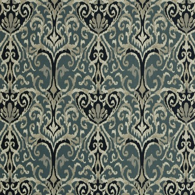 Magnolia Home Fashions MG-WINCHESTER MIDNIGHT MG-WINCH-MIDNIG Black COTTON COTTON Fire Rated Fabric Floral Medallion  Ethnic and Global  Fabric