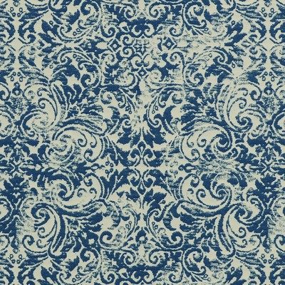 Priscilla 54 Sapphire Blue POLY  Blend Fire Rated Fabric Classic Damask  Heavy Duty  Fabric