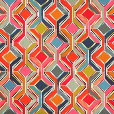 Selby 72 Sherbet COTTON Fire Rated Fabric Geometric  Heavy Duty Fire Retardant Print and Textured  Fabric