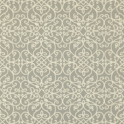 Serafina 952 Stone Grey POLYESTER15%  Blend Fire Rated Fabric Lattice and Fretwork   Fabric