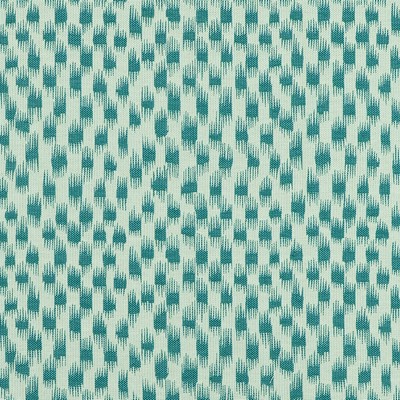Sookie 219 Turquoise Blue POLYESTER  Blend Fire Rated Fabric Ikat  Fabric