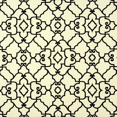 Windsor Pebbletex 916 Ebony/ivory Black COTTON Fire Rated Fabric Lattice and Fretwork   Fabric
