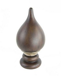 Top Curtain Rod Finial Chocolate by   