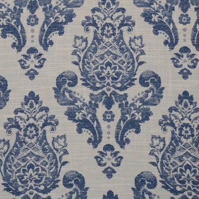 Mitchell Fabrics Catalina Royal in Weekend Blue Polyester  Blend Damask Medallion   Fabric