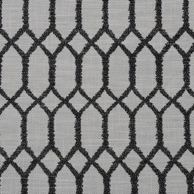 Mitchell Fabrics Sailing Black in Weekend Black Polyester  Blend Lattice and Fretwork   Fabric