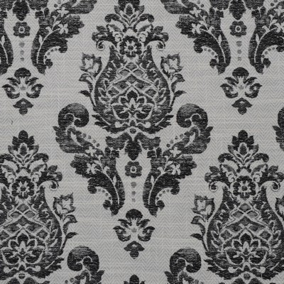 Mitchell Fabrics Catalina Black in Weekend Black Polyester  Blend Damask Medallion   Fabric