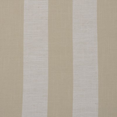 Mitchell Fabrics Pebble Beach Linen in Weekend Beige Polyester  Blend Wide Striped   Fabric