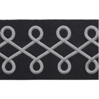 RM Coco Trim Bd108 Border 3.125in Charcoal in Creative Threads Grey Rayon  Blend  Trim Border Wide  Trim Tape  Fabric