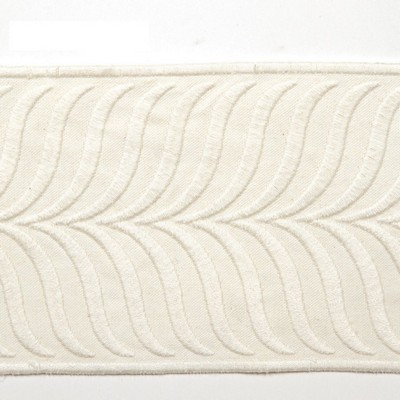 RM Coco Trim Bd109 Border 3.375in Ivory in Creative Threads Beige Polyester  Trim Border Wide  Trim Tape  Fabric
