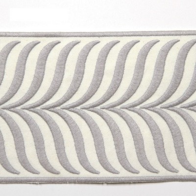 RM Coco Trim Bd109 Border 3.375in Stone in Creative Threads Grey Polyester  Trim Border Wide  Trim Tape  Fabric