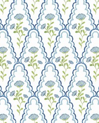 W7848 Scallop Floral 3 Denim by  Novel 