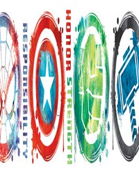 MARVEL ICONS PEEL AND STICK WALL DECALS by  Roommates 