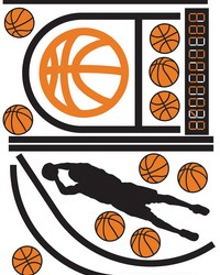Basketball Court XL Giant Wall Decals With Glow by   