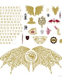Gold House of the Dragon Wall Decals with Personalization by   