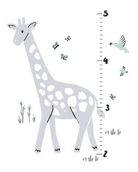 Giraffe Growth Chart Grey Wall Decals by  Roommates 