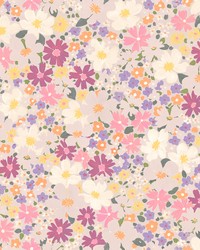 Wildflower Impressions Magenta Peel & Stick Wallpaper by  Roommates 