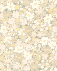 Wildflower Impressions Yellow Peel & Stick Wallpaper by  Roommates 