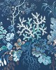 1838 Wallcoverings KILBURNS CORAL (WP) # 03 OCEAN BLUE