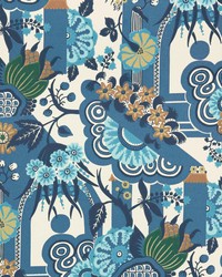 Pineapple Garden 05 Cobalt by  York Wallcovering 