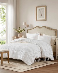 Mia White Comforter Set King by   