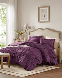 Mia Purple Comforter Set King by   