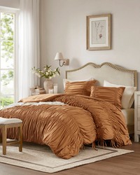 Mia Brown Comforter Set Queen by   