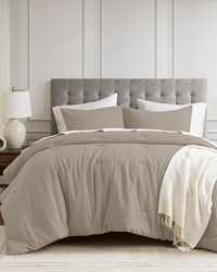 Mina Neutral Waffle Weave Textured Comforter Set King by   