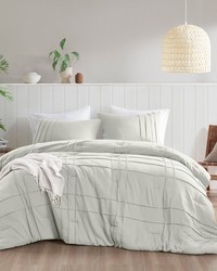 Porter Silver Soft Washed Pleated Comforter Set Full by   