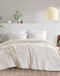 Porter Neutral Soft Washed Pleated Comforter Set Full by   