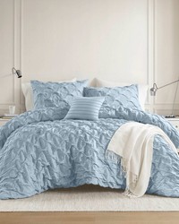 Bailey Blue Diamond Pucker Woven Comforter Set King by   
